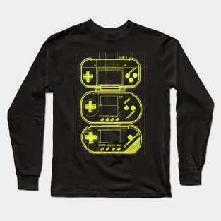 Yellow Handheld Gaming Blueprint Long Sleeve T-Shirt